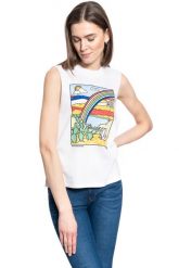 DAMSKI T-SHIRT WRANGLER SLEEVELESS TEE WHITE W7Q6GHX12 112132086. Białe t-shirty damskie Wrangler, s, bez wzorów, bez kołnierzyka, bez ramiączek. Za 69.99 zł.