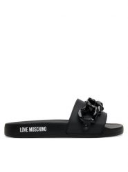 LOVE MOSCHINO Klapki JA28132G1MI17000 Czarny. Czarne klapki damskie Love Moschino, bez wzorów, z tworzywa sztucznego, bez obcasa, bez zapięcia. Za 699.99 zł.