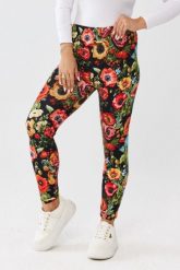 Klasyczne wygodne legginsy w maki OVERSIZE PLUS SIZE XXL JESIEŃ. Czarne legginsy damskie Moda Size Plus Iwanek, bez wzorów, z bawełny. Za 89.90 zł.