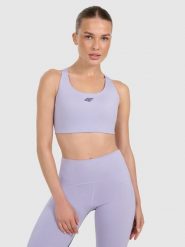 4F Biustonosz treningowy ze średnim wsparciem - niebieski S. Niebieskie bielizna sportowa damska 4F, l, bez wzorów, z elastanu. Za 179.99 zł.
