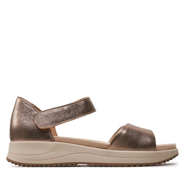 Sandały Caprice. Brązowe sandały damskie Caprice, bez wzorów, bez obcasa, na płaskiej podeszwie, bez zapięcia. Za 329.99 zł.