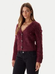 Guess Kardigan W5BR91 Z3JI2 Bordowy Relaxed Fit. Czerwone kardigany damskie Guess, xxl, z aplikacjami, z syntetyku, bez kołnierzyka. Za 519.99 zł.