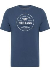 Męski T-Shirt Mustang Style Alex Dark Denim 1017333 5242. T-shirty męskie Mustang, m, bez wzorów, z denimu, bez kołnierzyka, bez ramiączek. Za 69.99 zł.