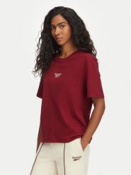Reebok T-Shirt Gisela RK25709CCW Bordowy Regular Fit. Czerwone t-shirty damskie Reebok, s, bez wzorów, z bawełny, bez kołnierzyka, bez ramiączek. Za 79.99 zł.