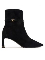 Coccinelle Botki C-look Suede E4 VTL 11 01 01 Czarny. Czarne botki damskie Coccinelle, bez wzorów, ze skóry, bez obcasa, na słupku, bez zapięcia. Za 1,299.00 zł.