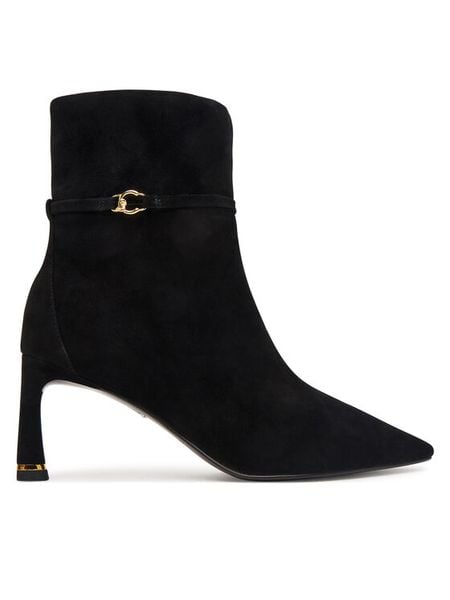 Coccinelle Botki C-look Suede E4 VTL 11 01 01 Czarny. Czarne botki damskie Coccinelle, bez wzorów, ze skóry, bez obcasa, na słupku, bez zapięcia. Za 1,299.00 zł.
