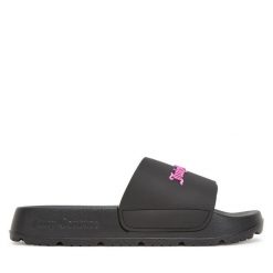 Klapki Juicy Couture. Czarne klapki damskie Juicy Couture, bez wzorów, bez obcasa, bez zapięcia. Za 99.99 zł.