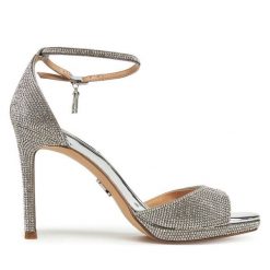 Sandały Steve Madden. Szare sandały damskie Steve Madden, bez wzorów, bez obcasa, na szpilce, bez zapięcia. Za 389.99 zł.