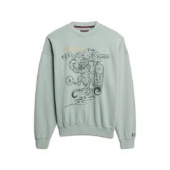 Damska bluza oversize Superdry Tokyo Narrative. Zielone bluzy damskie Superdry, bez wzorów, bez ramiączek, bez kaptura. Za 332.10 zł.