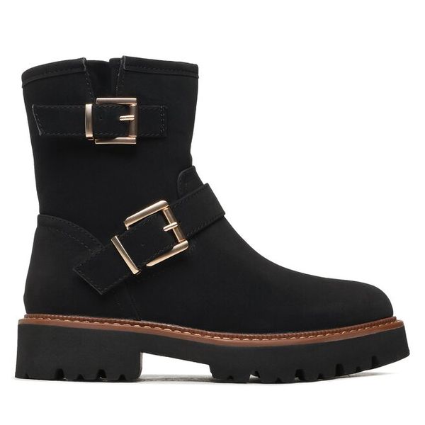 Botki Jenny Fairy. Czarne botki damskie Jenny Fairy, bez wzorów, bez obcasa, na płaskiej podeszwie, bez zapięcia. Za 199.99 zł.