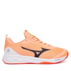 Buty halowe Mizuno. Pomarańczowe buty sportowe męskie Mizuno, bez wzorów, bez zapięcia, mizuno wave. Za 519.99 zł.
