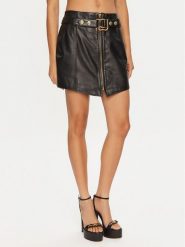 Just Cavalli Spódnica skórzana 77PAEP12 Czarny Slim Fit. Czarne spódnice damskie Just Cavalli, bez wzorów, ze skóry. Za 1,299.00 zł.