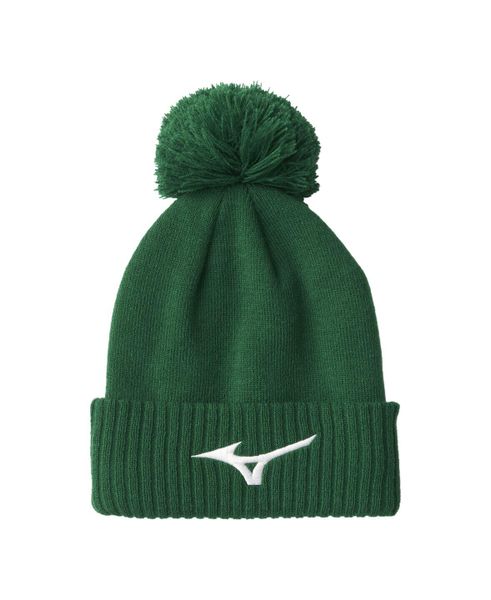 Czapka Mizuno Crested Bobble zielona. Zielone czapki damskie Mizuno, bez wzorów, z bawełny. Za 254.22 zł.
