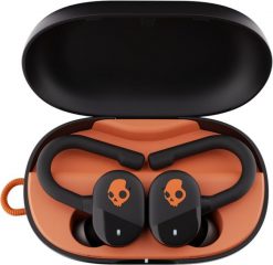 Skullcandy Push Play Active wireless earbuds, black/orange. Czarne słuchawki bezprzewodowe Skullcandy. Za 299.41 zł.