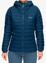 Kurtka puchowa damska Rab Microlight Windstopper Hoody. Niebieskie kurtki sportowe damskie RAB, l, bez wzorów, z gore-texu, bez ramiączek, bez kaptura, trekkingowe, gore-tex. Za 1,169.29 zł.