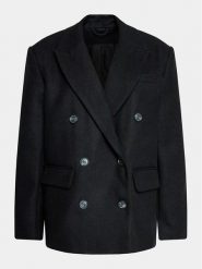 Gina Tricot Marynarka 20556 Czarny Regular Fit. Czarne marynarki i żakiety damskie Gina Tricot, bez wzorów, z wełny, bez kołnierzyka, bez ramiączek. Za 379.99 zł.
