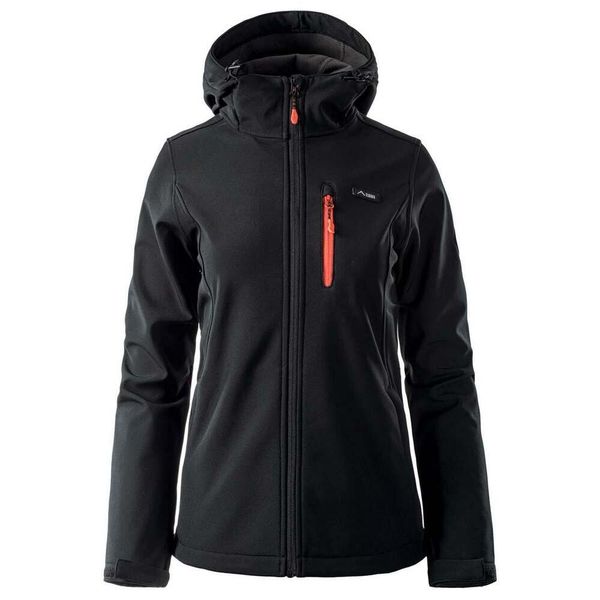 Kurtka Damska Iver Softshell Wodoodporna. Brązowe kurtki sportowe damskie ELBRUS, s, bez wzorów, z softshellu, bez ramiączek, bez kaptura, trekkingowe. Za 225.99 zł.