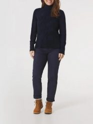 Sweter Damski TBS Keviacol. Niebieskie swetry nierozpinane damskie TBS, na zimę, xl, bez wzorów, z dzianiny, eleganckie, bez kołnierzyka, bez ramiączek. Za 449.00 zł.