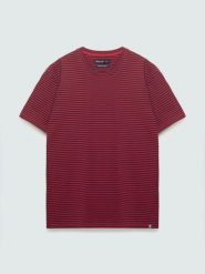 Koszulka męska w paski czerwona Garri 603. Czerwone t-shirty męskie BIG STAR, l, z aplikacjami, z bawełny, bez kołnierzyka, bez ramiączek. Za 99.99 zł.