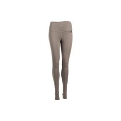 Legginsy slim Gym & Pilates Douaria 500 damskie. Brązowe legginsy damskie Adidas, bez wzorów, z bawełny. W wyprzedaży za 119.99 zł.