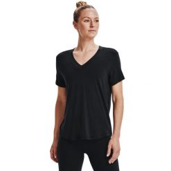 Koszulka damska Under Armour GREATEST TEE V NECK. Czarne koszulki sportowe damskie Under Armour, s, bez wzorów, bez ramiączek. Za 159.99 zł.