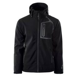 Kurtka męska Softshell Hi-Tec Prince II - czarna, Rozmiar M. Czarne kurtki męskie Hi-tec, m, bez wzorów, z materiału, bez kaptura. Za 199.99 zł.