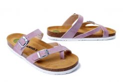 DR. BRINKMANN 700573-59 flieder, klapki damskie. Fioletowe klapki damskie Dr. Brinkmann, na lato, bez wzorów, bez obcasa, bez zapięcia. Za 219.90 zł.