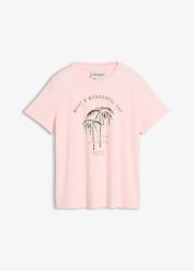T-shirt z elastycznej mieszanki wiskozy. Czerwone t-shirty damskie bonprix, bez wzorów, z wiskozy, bez kołnierzyka, bez ramiączek. Za 19.99 zł.