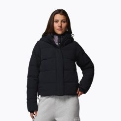 Kurtka puchowa damska Columbia Amaze Puff Hooded. Czarne kurtki sportowe damskie Columbia, bez wzorów, z puchu, bez ramiączek, bez kaptura, trekkingowe. Za 849.99 zł.