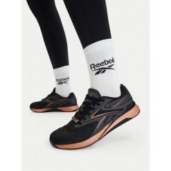 Buty na siłownię Reebok. Czarne obuwie sportowe damskie Reebok, bez wzorów, bez zapięcia, na fitness i siłownię. Za 599.99 zł.