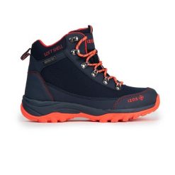 Wodoodporne buty trekkingowe LEZAT ze wzmocnieniami | Gumowa podeszwa i materiał. Czerwone obuwie trekkingowe damskie IZAS, z gumy, bez zapięcia. W wyprzedaży za 313.00 zł.