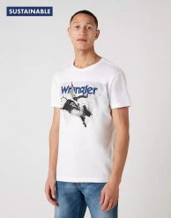 MĘSKI T-SHIRT WRANGLER SS PHOTO W TEE WHITE W7G7D3989 112131830. Białe t-shirty męskie Wrangler, m, bez wzorów, bez kołnierzyka, bez ramiączek. Za 69.99 zł.