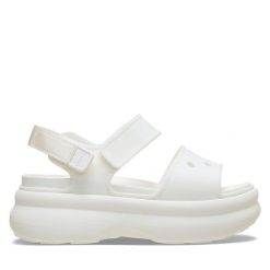 Sandały Crocs. Brązowe sandały damskie Crocs, bez wzorów, bez obcasa, na płaskiej podeszwie, bez zapięcia. Za 249.99 zł.