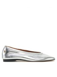 Tommy Hilfiger Baleriny Soft Metal Lthr Ballerina No Bow FW0FW08601 Srebrny. Szare balerinki damskie Tommy Hilfiger, bez wzorów, ze skóry, bez obcasa, bez zapięcia. Za 299.99 zł.