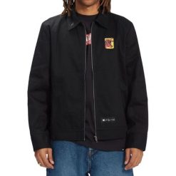 Kurtka turystyczna męska DC Schoes Andy Warhol Cow Series. Czarne kurtki męskie DC Shoes, m, bez wzorów, z bawełny, sportowe, bez kaptura. W wyprzedaży za 259.00 zł.