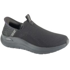 Buty sportowe męskie, Slip-ins: Arch Fit 2.0 - Crayn. Czarne buty sportowe męskie Skechers, bez wzorów, bez zapięcia. Za 429.99 zł.