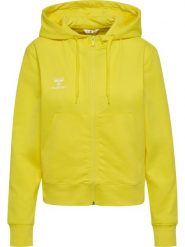 Damska bluza dresowa z kapturem Hummel Go 2.0. Żółte bluzy damskie Hummel, xl, bez wzorów, z bawełny, sportowe, bez ramiączek, z kapturem. Za 247.00 zł.