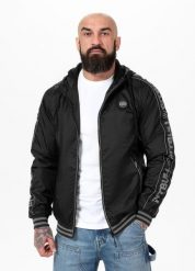 Kurtka przejściowa męska Pitbull z kapturem Whitewood. Czarne kurtki męskie PITBULL, l, bez wzorów, z kapturem. Za 249.00 zł.