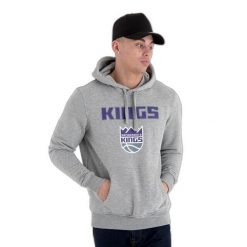 Bluza z kapturem Sacramento Kings NBA. Szare bluzy sportowe męskie New Era, m, bez wzorów, z kapturem. W wyprzedaży za 276.15 zł.