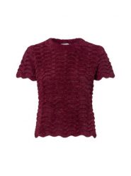 Rich & Royal sweter z krótkim rękawem - Zig Zag Kobiety Sztuczne włókno czerwony, S. Czerwone swetry nierozpinane damskie Rich & Royal, m, bez wzorów, z materiału, eleganckie, bez kołnierzyka, bez ramiączek. Za 429.95 zł.