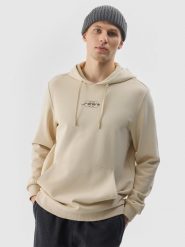 4F Bluza dresowa nierozpinana z kapturem męska - beżowa 3XL. Brązowe bluzy męskie 4F, l, bez wzorów, z bawełny, z kapturem. W wyprzedaży za 99.99 zł.