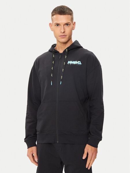 Hugo Bluza Logo 50514981 Czarny Regular Fit. Czarne bluzy męskie Hugo, m, bez wzorów, z bawełny, bez ramiączek, bez kaptura. Za 499.99 zł.