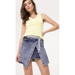 Jasnoniebieska Spódnica Spindrift. Spódnice damskie Born2be, na imprezę, l, bez wzorów, z denimu, mini. Za 59.99 zł.