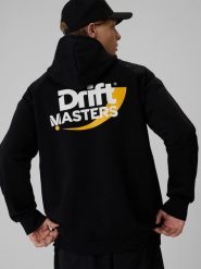 4F Bluza dresowa regular z kapturem uniseks 4F x Drift Masters - czarna XXL. Czarne bluzy damskie 4F, xxl, bez wzorów, z dresówki, sportowe, bez ramiączek, z kapturem. Za 279.99 zł.