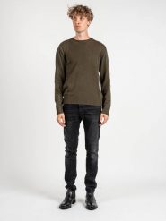 Les Hommes Sweter | LKK112-603A | Jumper With Nylon | Mężczyzna | Khaki, Wojskowa Zieleń. Brązowe swetry męskie Les Hommes, m, bez wzorów, z bawełny, militarne, bez kołnierzyka, bez ramiączek. W wyprzedaży za 639.00 zł.
