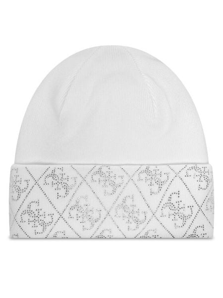 Guess Czapka W5BZ20 Z2NQ2 Biały. Białe czapki damskie Guess, na zimę, z aplikacjami, z wiskozy. Za 219.99 zł.