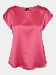 Vero Moda Bluzka Merle 10305151 Różowy Regular Fit. Czerwone bluzki damskie Vero Moda, xs, bez wzorów, z syntetyku, bez kołnierzyka, bez ramiączek. Za 99.99 zł.