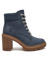 Timberland Botki TB0A2CKCEP21 Granatowy. Niebieskie botki damskie Timberland, bez wzorów, z nubiku, bez obcasa, na słupku, bez zapięcia. Za 579.99 zł.