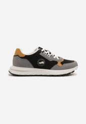 Czarne Buty Sportowe z Przeszyciami i Ozdobną Naszywką Palianea. Czarne buty sportowe męskie Born2be, z aplikacjami, z jeansu, bez zapięcia. Za 84.99 zł.