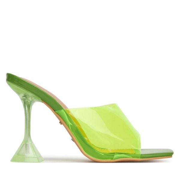 Klapki DeeZee. Zielone klapki damskie DeeZee, bez wzorów, bez obcasa, bez zapięcia. Za 149.99 zł.